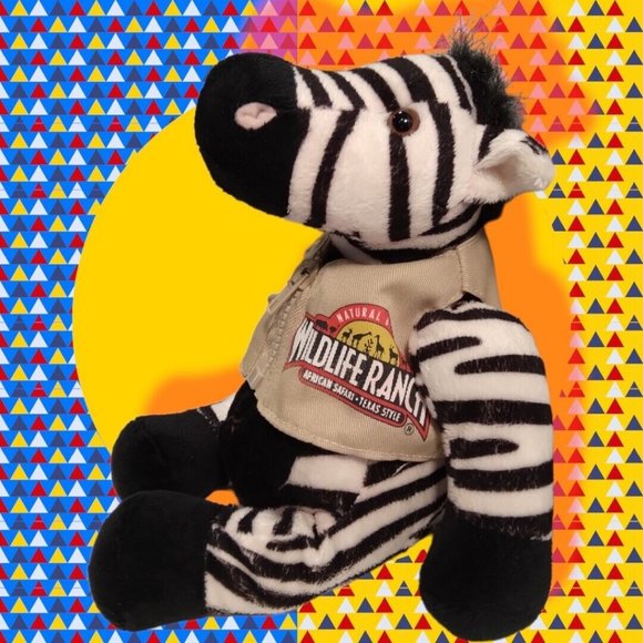 WildLife Ranch African Safari Texas Style Zebra in a Jacket 11" Plush 2002 - Picture 3 of 10